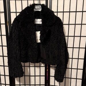 Stand Studio Midnight Black Teddy Jacket